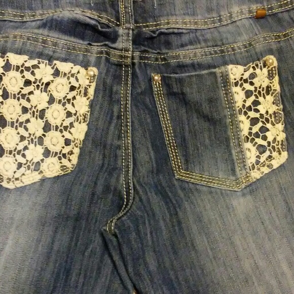 Almost Famous, lace detail jeans. - Picture 2 of 3